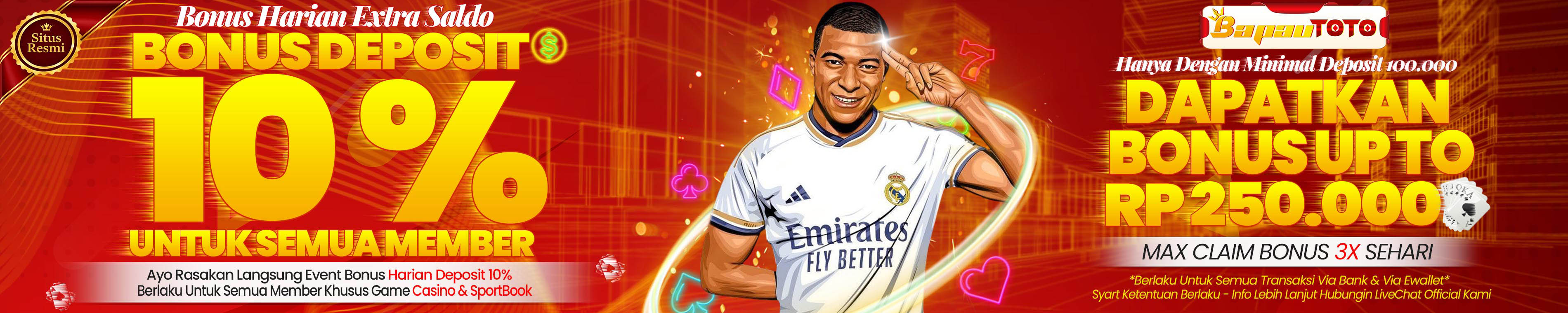 Bonus New member 10%  BapauToto 